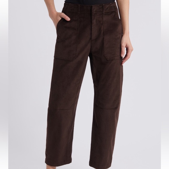 rag & bonedark brown leyton corduroy straight leg pants